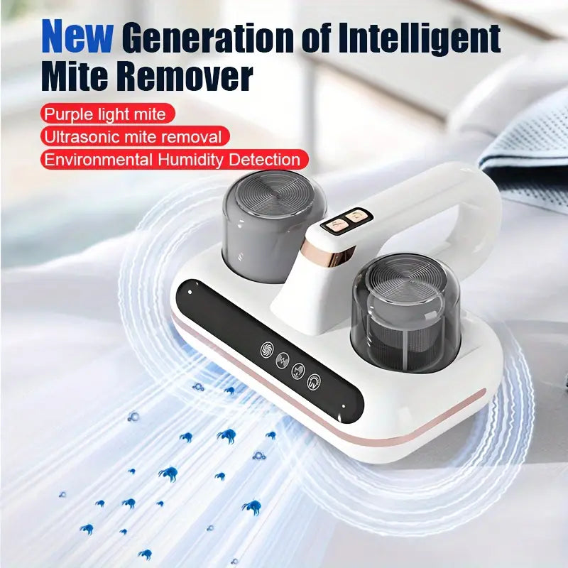 BYHUME Mattress Vacuum Cleaner, 17Kpa 650W Bed Vacuum Cleaner, 273nm UV-C Light & Ultrasonic 145°F Heating, 80000 RPM/Min Brushroll Rotation, Wide Suction Port For Pillows Cribs Sofa, Blue Corded